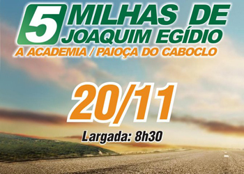 EMDEC apoia corrida em Joaquim Egídio neste domingo, 20